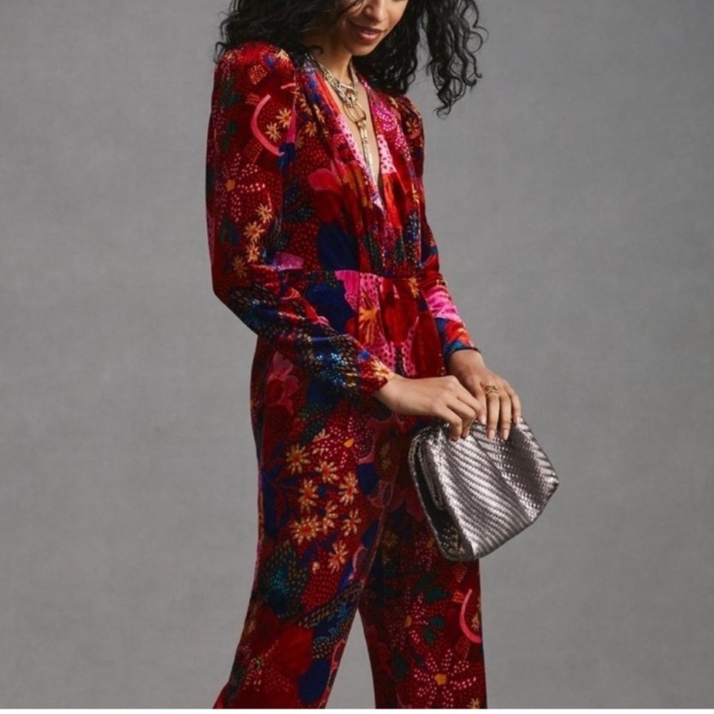 (Sold) Anthropologie X Farm Rio Snake Jumpsuit - Picture 1 of 16